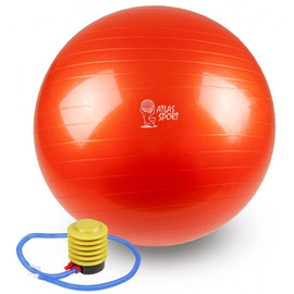 Мяч гимнастический фитбол с насосом 55 см Оранжевый
