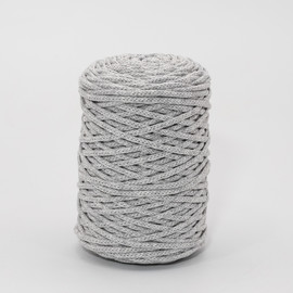 Шнур хлопковый вязаный 3 мм (107)-светло-серый