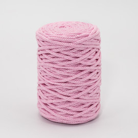 Шнур хлопковый вязаный 3 мм (130)-светло-розовый
