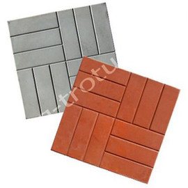 Тротуарная плитка 12 кирпичей 500x500x50 (Красная) 500x500x50 шт