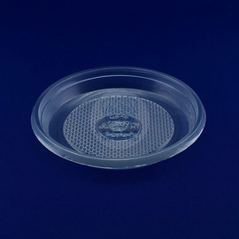 Тарелка десертная одноразовая пластиковая диаметр 165мм прозрачная 100/2400