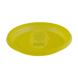 Тарелка десертная одноразовая пластиковая диаметр 165мм желтая 100/2400